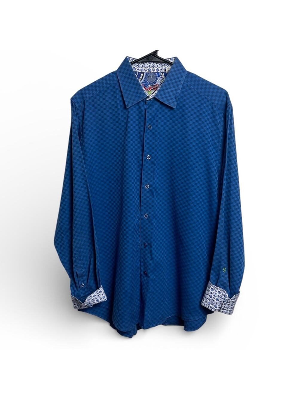 Robert Graham Men’s Blue Checkered Button Down Size Large